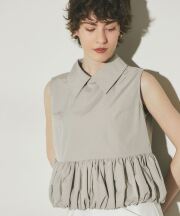 【ARVELLIA】 GATHERED HEM SLEEVELESS TOP