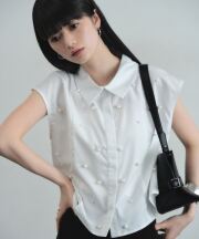 【ARVELLIA】PEARL DOT COLLAR BLOUSE