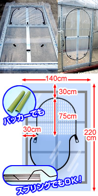 （ネット付）ハウスドア換気フィルム