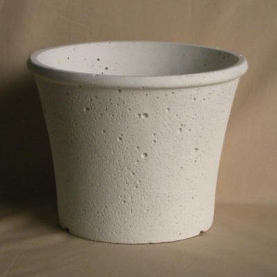 植木鉢 コンクリート製 ストーンポット 24cm ホワイト 穴有皿無 Ks 03wh