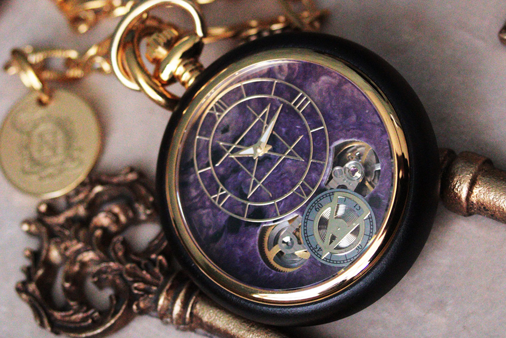 POCKET WATCH MODEL 懐中時計/チャロアイト 45mm 天然木ケース