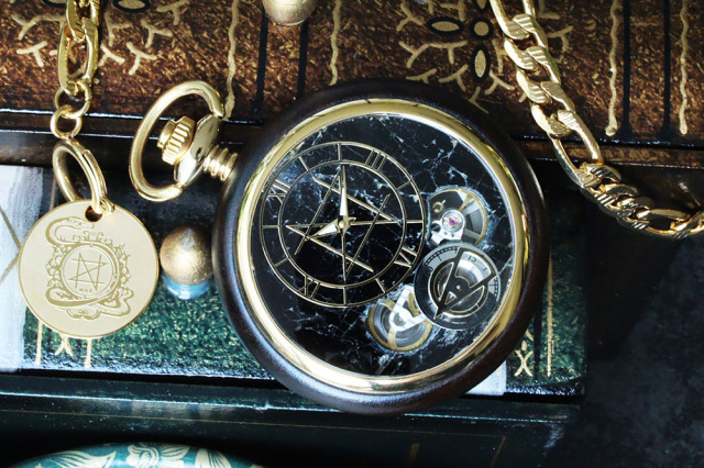POCKET WATCH MODEL 懐中時計/ブラックトルマリン 45mm 黒紫檀天然木