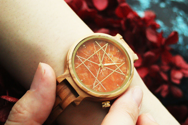 2サイズ】QUARTZ MODEL クオーツモデル／オレンジカルサイトマーブル