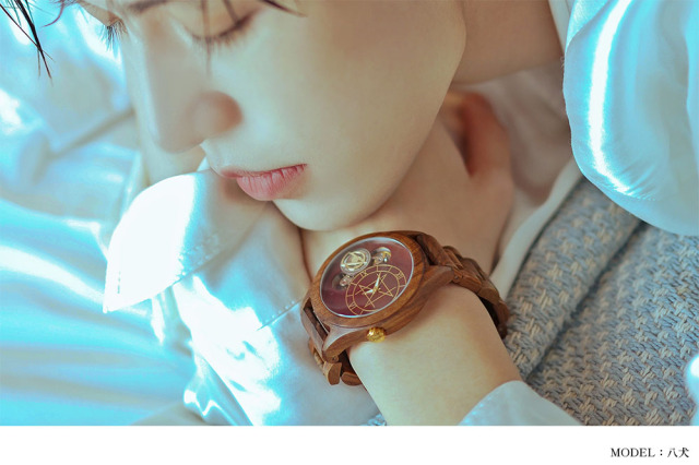 Noz レッドジャスパー 45mm サンダルウッド天然木バンド