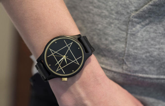 2サイズ】QUARTZ MODEL クオーツモデル／オニキスエボニー天然木バンド  