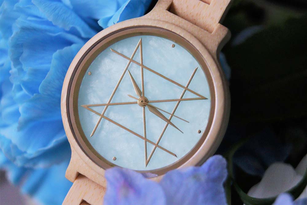 36mm limited】Quartz Model / Aquamarine Natural Bamboo Band NOZ
