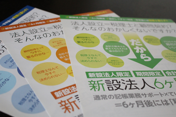 【送料無料】【融資コンサルタント協会・正会員限定】新設法人営業用／名入れDMチラシ500部