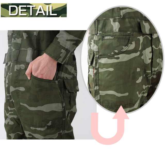 迷彩つなぎディテール2
