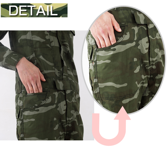 迷彩つなぎディテール3