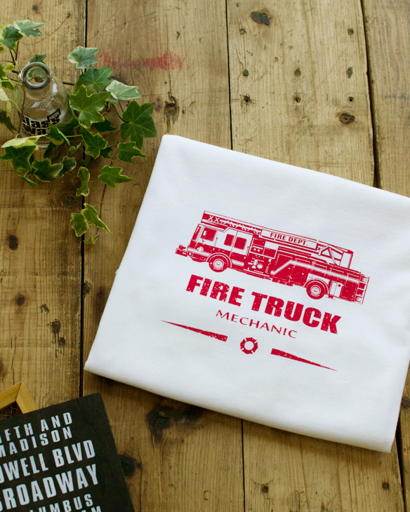 【アートファブリック】FIRE TRUCK(ベース:クラシック天竺)