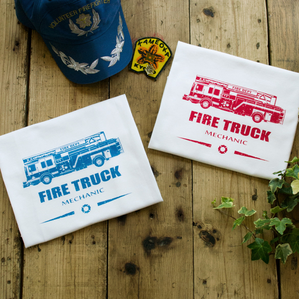 【アートファブリック】FIRE TRUCK(ベース:クラシック天竺)