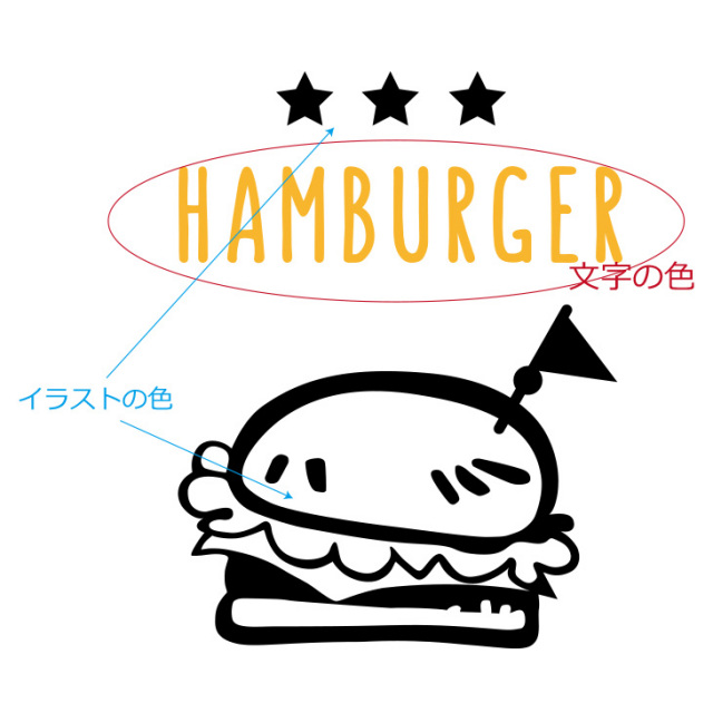【アイロンシート】ハンバーガー(スター)