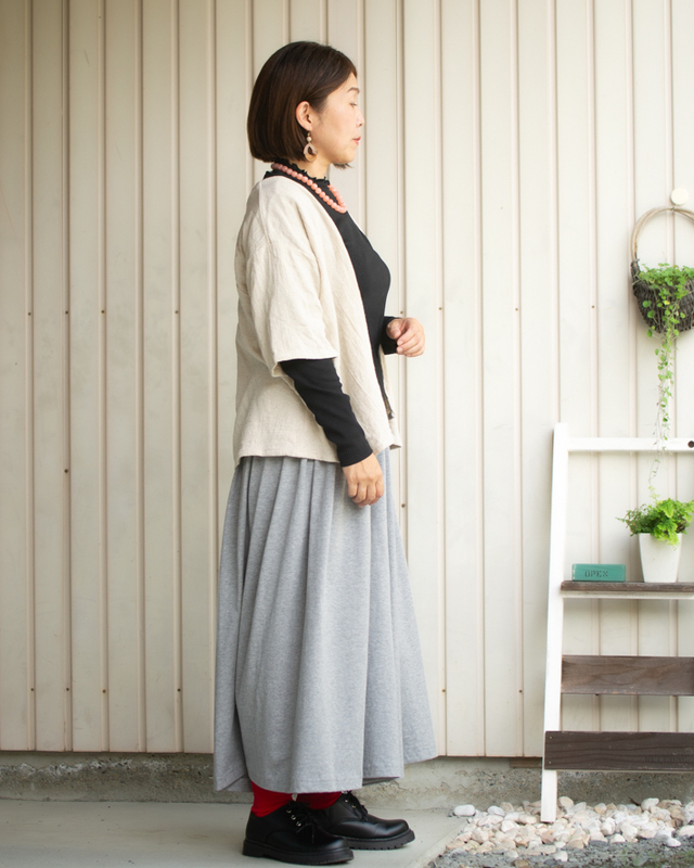 型紙・生地キット】ニット生地で楽しむ！スカートみたいなリラックス