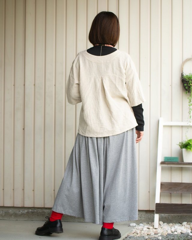 型紙・生地キット】ニット生地で楽しむ！スカートみたいなリラックス