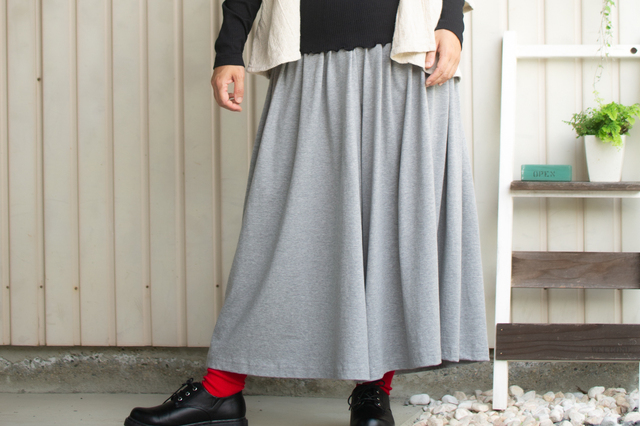 型紙・生地キット】ニット生地で楽しむ！スカートみたいなリラックス