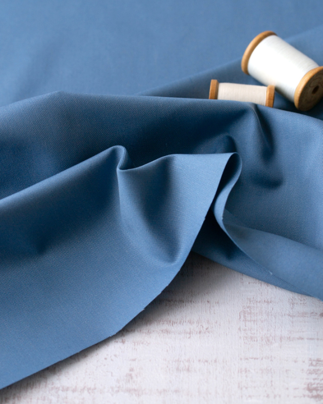 布帛】ボトムスに最適♪コットツイル（アンティークブルー）オーダーカット