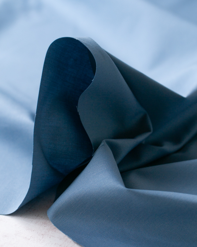 布帛】ボトムスに最適♪コットツイル（アンティークブルー）オーダーカット