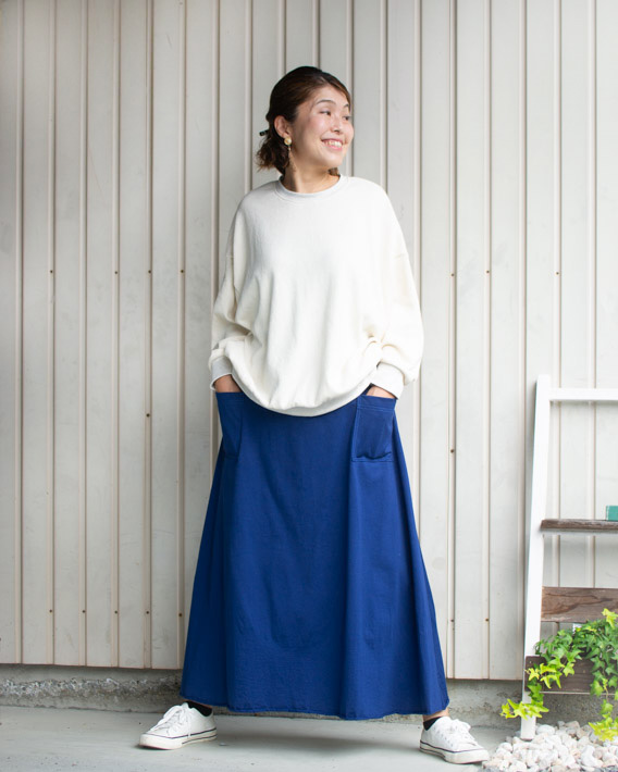 ☆3月キャンペーン5%OFF☆【型紙・生地キット】クラシック天竺で作る裾切りっぱなし簡単スカート