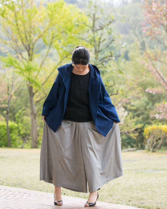 【販売用】【型紙】薄手ニット生地でつくるワイドパンツ