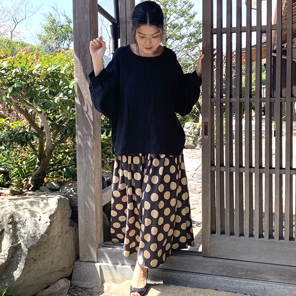 【販売用】【型紙】薄手ニット生地でつくるワイドパンツ