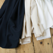 【ニット】ハーフリネン・ツイル風ニット・サファイアクール加工（３色）オーダーカット