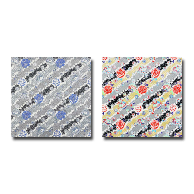 1m単位切り売り 和柄 和調プリント 銀襴 牡丹と鞠 2色あります 生地 布 布地 シーチング 花柄 シーチング生地 銀らん 銀粉 牡丹 ぼたん まり かっこいい 女の子 コットン