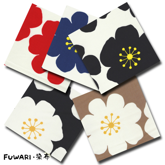 FUWARI・染布 シリーズ 1m単位切り売り オックス プリント Big Flower 5色あります 生地 布 布地 花 花柄 大柄 花柄生地 北欧 北欧柄 北欧風 コットン 男の子 女の子 かわいい おしゃれ オックス生地 オックス生地柄物 布地通販