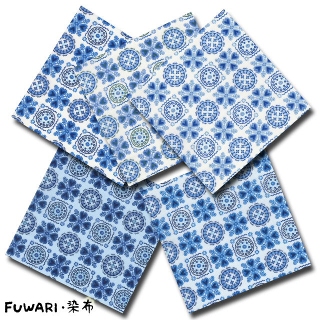 FUWARI・染布 シリーズ 1m単位切り売り スケアー プリント 北欧柄 食器 5色あります 生地 布 布地 スケア 北欧 北欧柄生地 北欧風生地 北欧風 コットン 花柄 フラワー 可愛い レトロ セール 布地通販 アウトレット