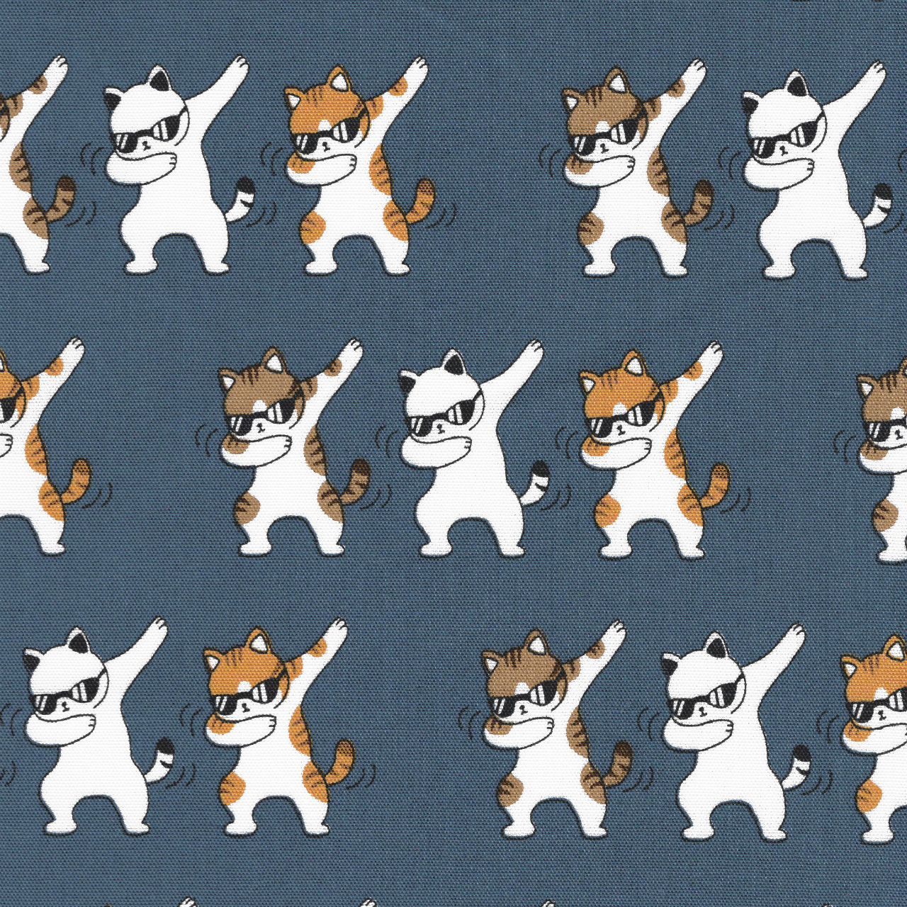 1m単位切り売り オックス プリント 今度はサングラス キャット 生地 布 布地 ねこ 猫 猫柄 ネコ 動物 動物柄 レトロ アニマル 柄 アニマル柄 セール オックス生地 オックスフォード 男の子 女の子 柄