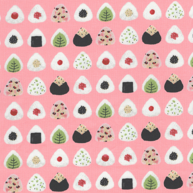 夢色百景シリーズ 1mカット済み商品 和柄 和調プリント おにぎり 生地 布 和調 シーチング 男の子 女の子 シンプル かわいい 綿 入園