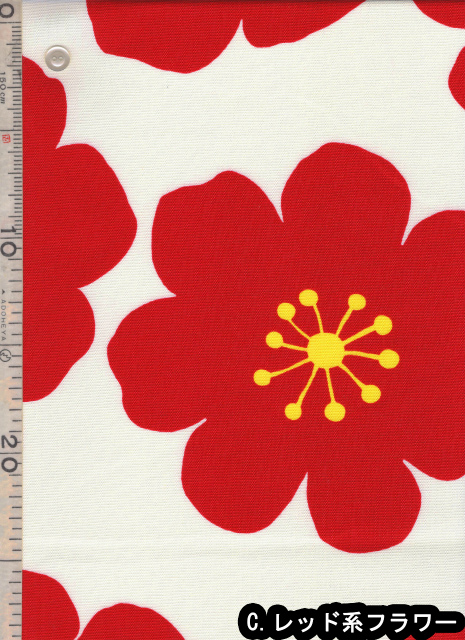FUWARI・染布 シリーズ 1m単位切り売り オックス プリント Big Flower