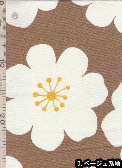 FUWARI・染布 シリーズ 1m単位切り売り オックス プリント Big Flower