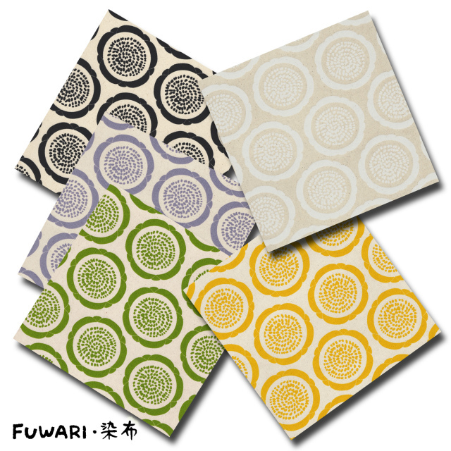 FUWARI・染布 シリーズ 1m単位切り売り オックス プリント フラワー イミテーション 5色あります 生地 布 布地 花 花柄 レトロ サークル モノトーン 北欧 植物 ファブリック 北欧風 北欧柄 北欧柄生地 パッチワーク コットン 綿100