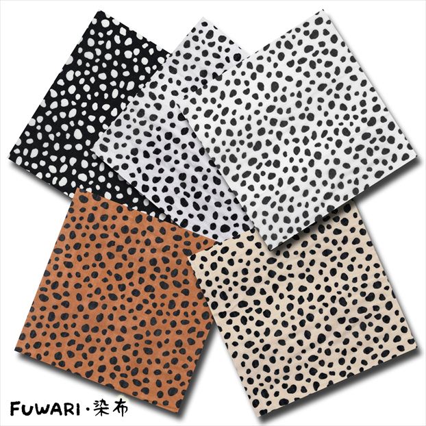 FUWARI・染布 シリーズ 1m単位切り売り スケアー プリント ダルメシアン 2nd 5色あります 生地 布 布地 スケア生地 ダルメシアン ダルメシアン柄 犬 犬柄 モノトーン 布地通販 レトロ アニマル アニマル柄 動物 動物柄 北欧