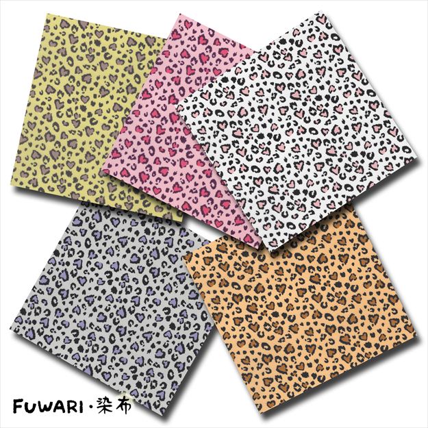 FUWARI・染布 シリーズ 1m単位切り売り スケアー プリント レオパード 5色あります 生地 布 布地 スケア生地 レオパード柄 ヒョウ柄 豹柄 手芸 布地通販 レトロ アニマル アニマル柄 動物 動物柄 北欧