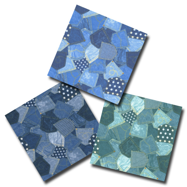 1m単位切り売り 二重ガーゼ ダブルガーゼ デニム調 パッチワーク柄 3色あります 生地 布 布地 デニム柄 デニム風 デニム調生地 パッチワーク 赤ちゃん コットン 柄 柄物 可愛い 入園 かわいい おしゃれ 男の子 女の子