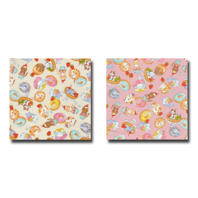 1m単位切り売り オックス プリント スイーツ キャット 2色あります 生地 布 布地 ネコ柄 猫 猫柄 猫柄生地 猫柄生地オックス オックス生地 コットン ケーキ ケーキ柄 スイーツ柄 いちご いちご柄 イチゴ柄生地 フルーツ