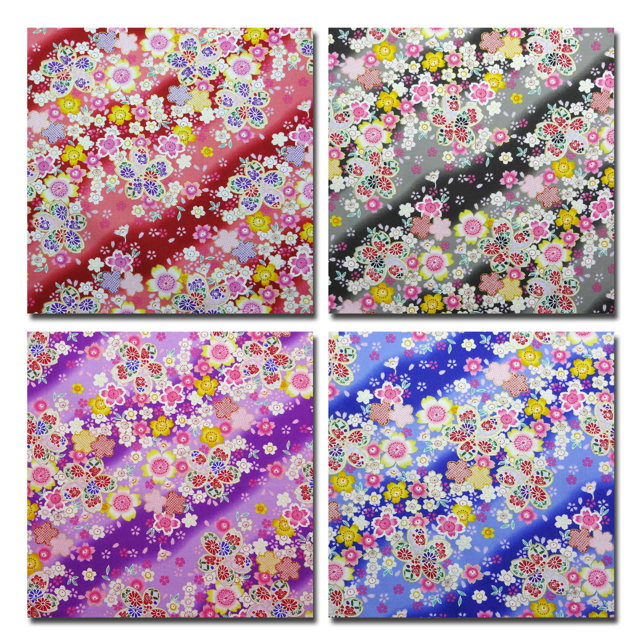 【和柄・和調プリント】金粉桜吹雪 4色あります 1m単位で切り売りいたします