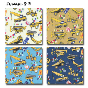 FUWARI・染布 シリーズ 1m単位切り売り オックス プリント 工事中 はたらく車 4色あります 生地 布 布地 入園 入学 準備 男の子 はたらくくるま