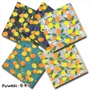 FUWARI・染布 シリーズ 1m単位切り売り オックス プリント レモン 5色あります 生地 布 布地 レモン柄 英字 英字柄生地 フルーツ柄 大人柄 かわいい 可愛い 子供 北欧 男の子 女の子 セール 柄 オックス生地 オックスフォード