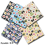FUWARI・染布 シリーズ 1m単位切り売り オックス プリント さんかく おむすび 5色あります 生地 布 布地 おにぎり 男の子 女の子 おしゃれ セール かわいい 可愛い オックス生地かわいい オックス生地 オックスフォード生地