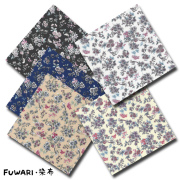 FUWARI・染布 シリーズ 1m単位切り売り スケアー プリント 小鳥と小花 5色あります 生地 布 布地 スケア 鳥 鳥柄 花 小花 小花柄 花柄 レトロ 北欧 北欧風 アンティーク コットン かわいい おしゃれ