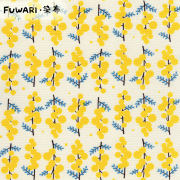 二重ガーゼ ダブルガーゼ FUWARI・染布 シリーズ 1m単位切り売り ミモザ 生地 布 布地 ミモザ柄 ミモザ柄生地 花柄 レトロ カラフル おしゃれ かわいい 北欧 北欧風 柄 赤ちゃん ダブルガーゼ生地 二重ガーゼ生地 生地通販 布地通販