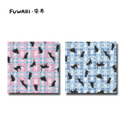 二重ガーゼ ダブルガーゼ FUWARI・染布 シリーズ 1m単位切り売り 黒猫 チェック 2色あります 生地 布 布地 猫 ねこ 猫柄 アニマル 柄 アニマル柄 動物 動物柄 セール レトロ チェック 赤ちゃん ベビー 大人 かわいい 北欧 チェック柄