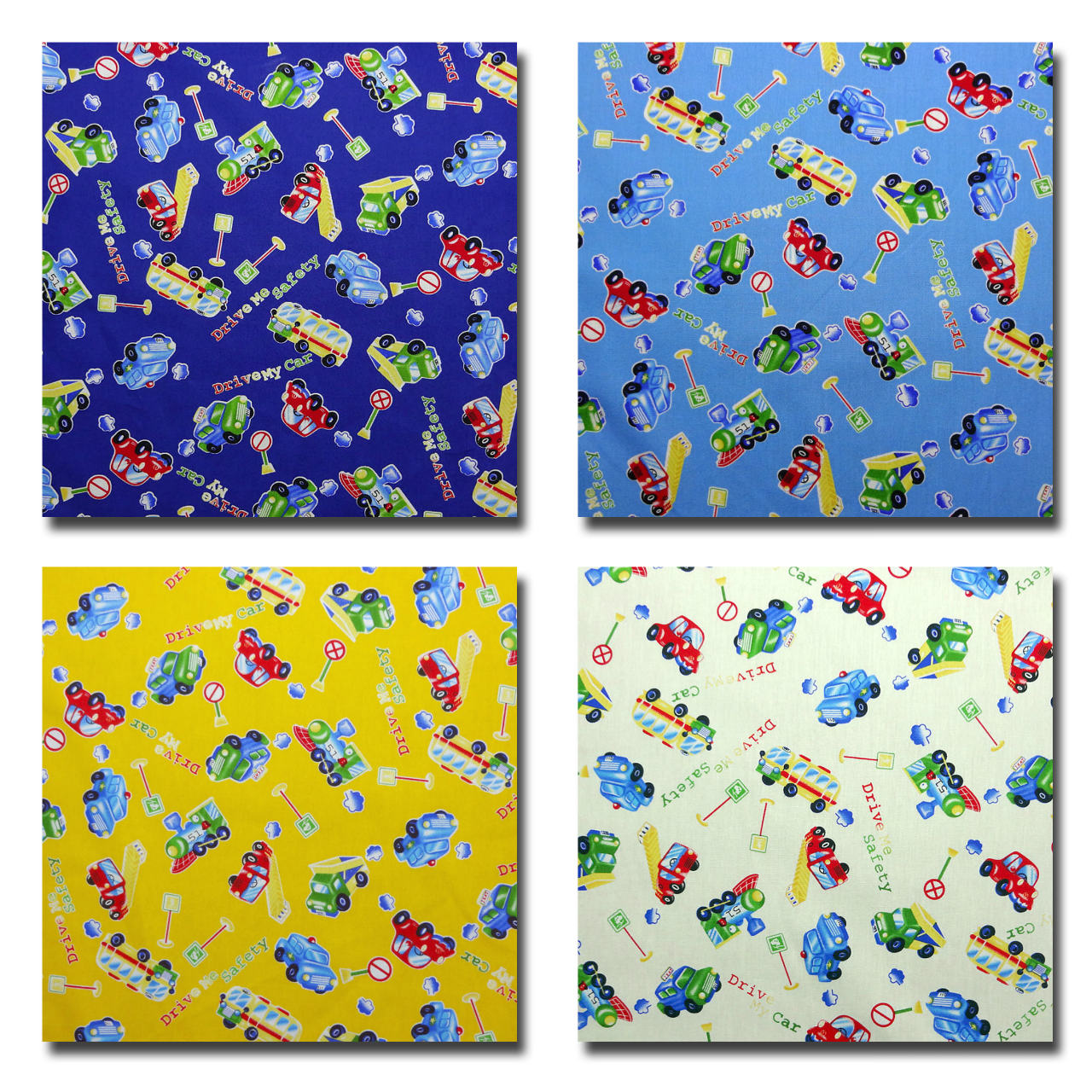 1m単位切り売り ブロード プリント NEW! CAR LAND 3色あります 生地 布 布地 コットン はたらくくるま はたらく車 車 車柄 自動車 自動車柄 くるま 働く車 英字 おしゃれ