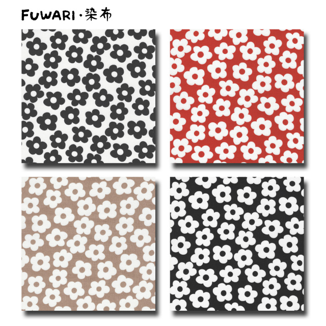 ふんわりマシュマロ触感! FUWARI・染布 シリーズ 1m単位切り売り 二重ガーゼ ダブルガーゼ ミニミニ フラワー 4色あります 生地 布 布地 北欧 北欧柄 北欧風 花柄 花柄生地 赤ちゃん モノトーン レトロ おしゃれ かわいい 女の子