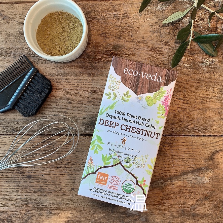 eco・veda エコヴェーダ（株式会社ラクシュミー_森田要先生）【オーガニックハーバルヘアカラー ディープチェスナット】