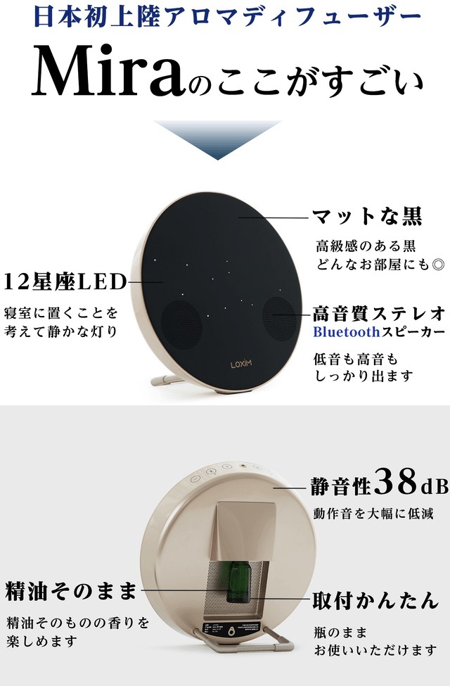水のいらないアロマディフューザー Mira