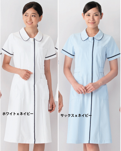 022 ナースワンピース半袖　KAZEN・カゼン