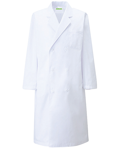 115-20 診察衣ダブル型長袖メンズ 綿100％キャラコ KAZEN・カゼン